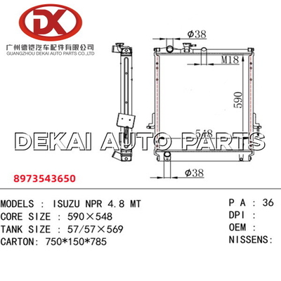 8-97354365-0 radiatorassemblage 8973543650 Koelsysteem NPR71 4HE1